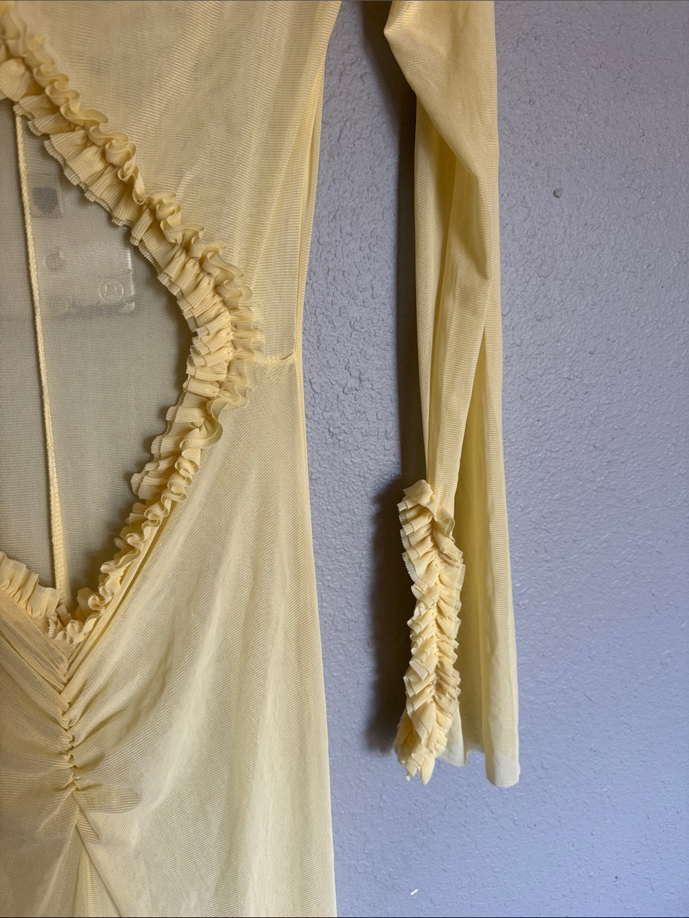 Yellow High-Low Ruffle Trim Maxi Dress - Picture 6 of 7